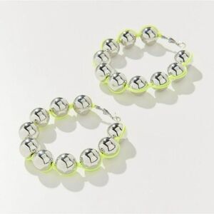 NWT $20 Urban Outfitters Silver Large Hoop Statement Earrings